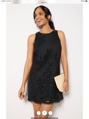Sanctuary Embroidered Blooms Black Shift Dress